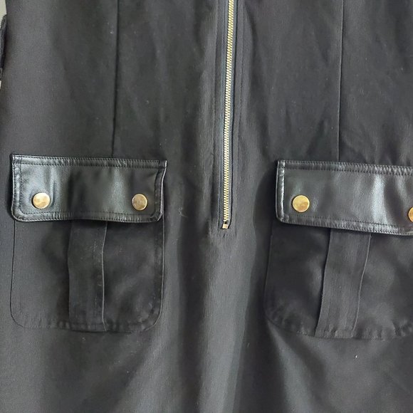 Sharagano Short Sleeve Summer Work Dress With Leather Pockets Size 6 Black - Picture 11 of 11